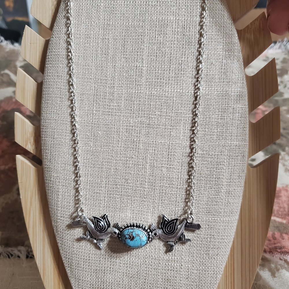 Silver Necklace With Turquoise - Picture 2 of 6